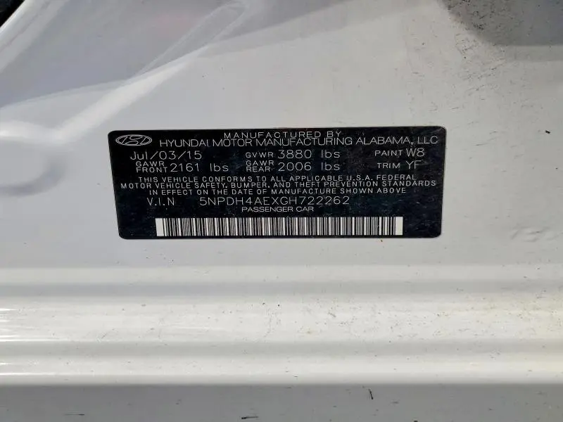 2016 HYUNDAI ELANTRA SE  