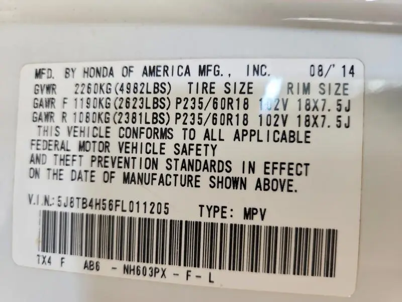 2015 ACURA RDX TECHNOLOGY  