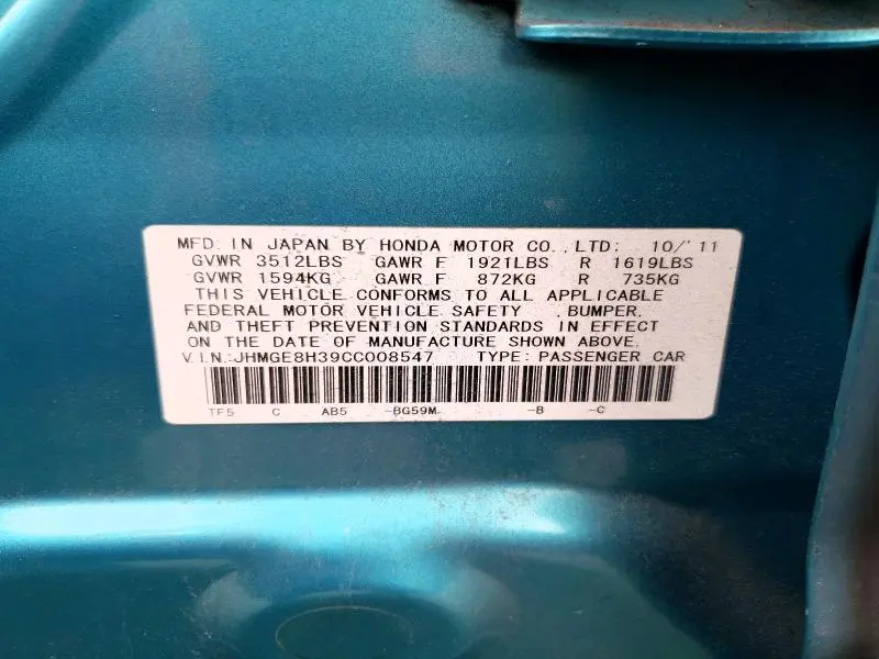 2012 HONDA FIT   