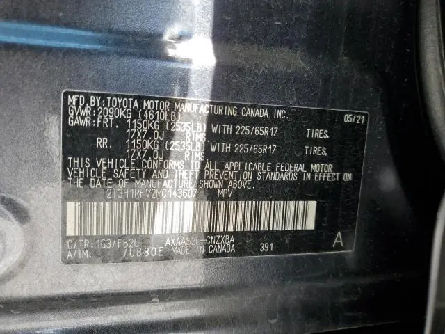 2021 TOYOTA RAV4 LE  