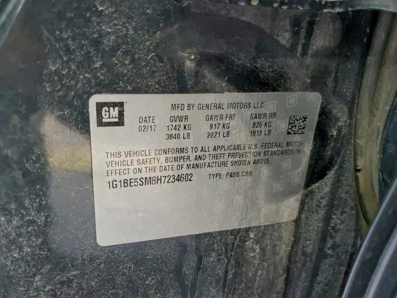 2017 CHEVROLET CRUZE LT  