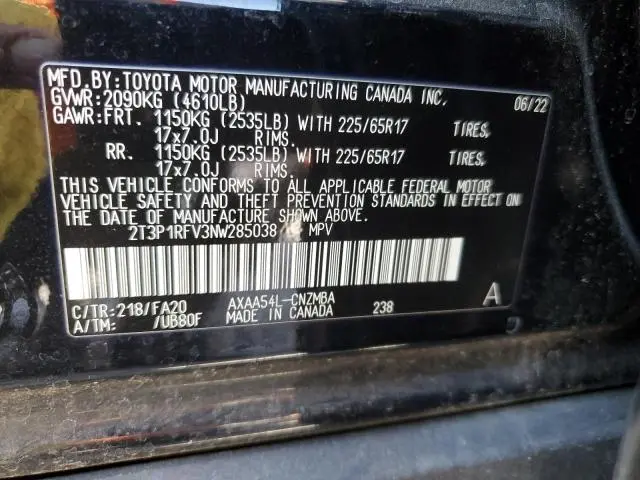 2022 TOYOTA RAV4 XLE  