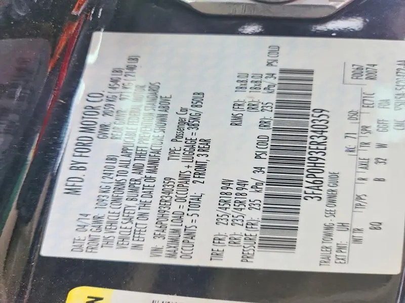 2014 FORD FUSION SE  