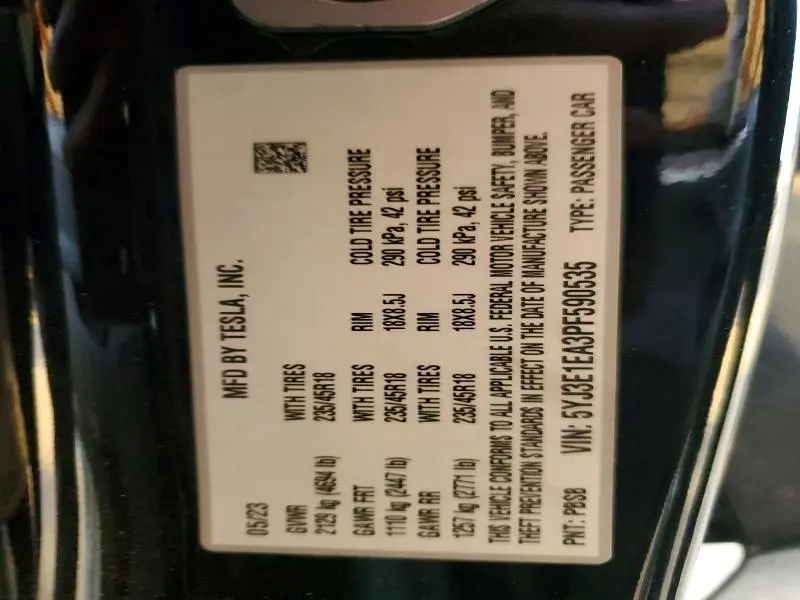 2023 TESLA MODEL 3   