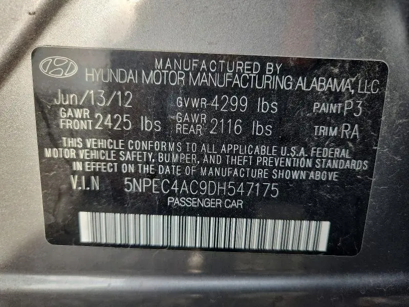 2013 HYUNDAI SONATA LIMITED  