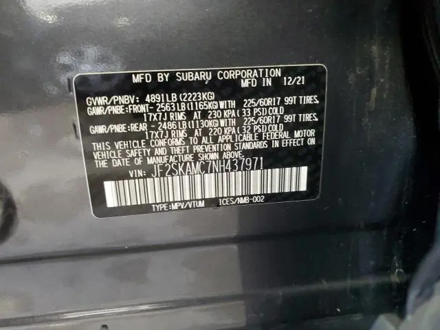 2022 SUBARU FORESTER WILDERNESS  