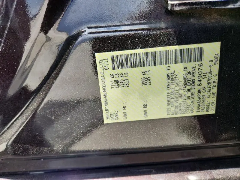 2011 NISSAN MAXIMA 3.5 S  