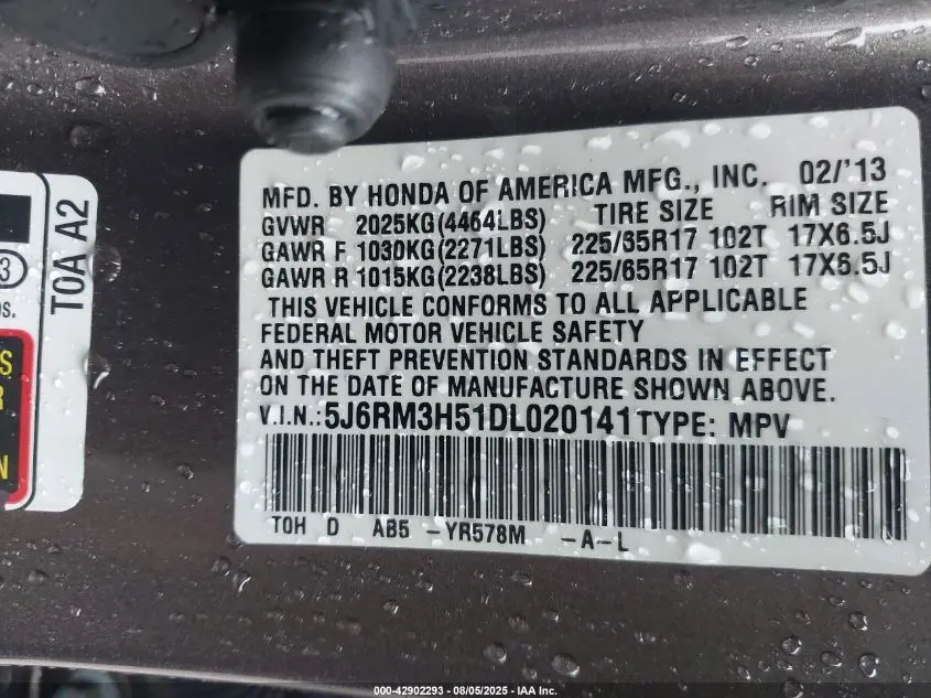 2013 HONDA CR-V EX