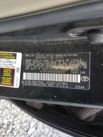 2011 TOYOTA CAMRY BASE  