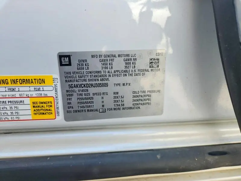 2017 BUICK ENCLAVE   