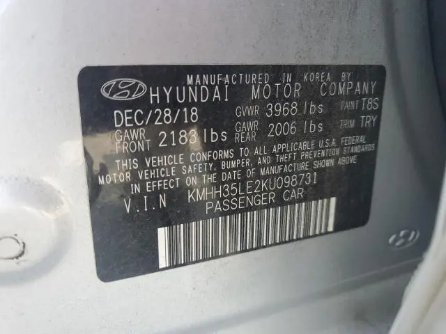 2019 HYUNDAI ELANTRA GT   
