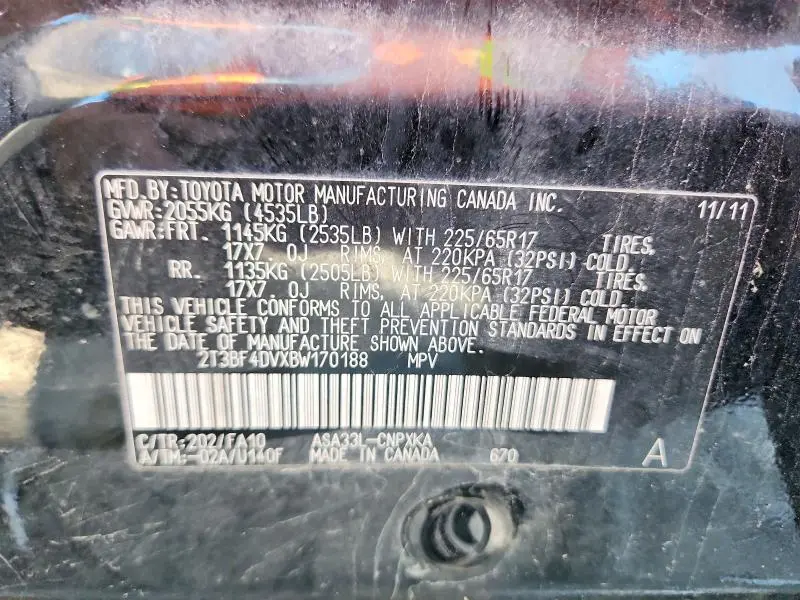 2011 TOYOTA RAV4 BASE  