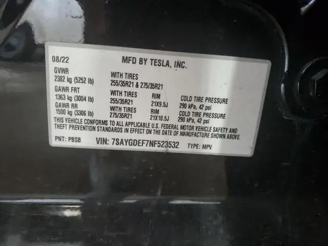 2022 TESLA MODEL Y   