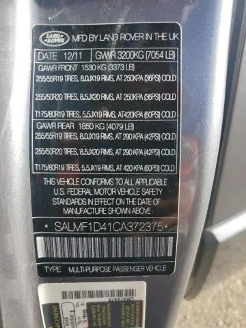 2012 LAND ROVER RANGE ROVER HSE LUXURY  