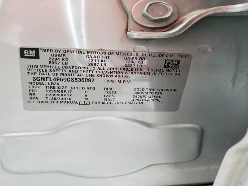 2012 CHEVROLET CAPTIVA SPORT  