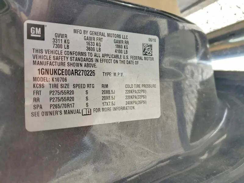 2010 CHEVROLET TAHOE K1500 LTZ  