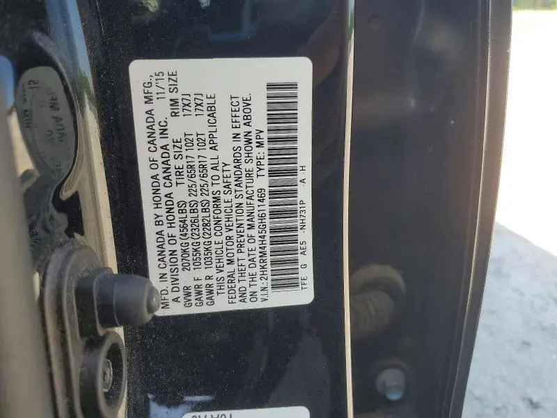 2016 HONDA CR-V SE  