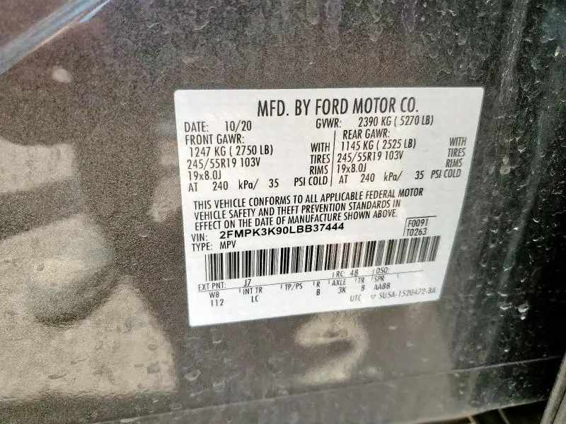 2020 FORD EDGE TITANIUM  