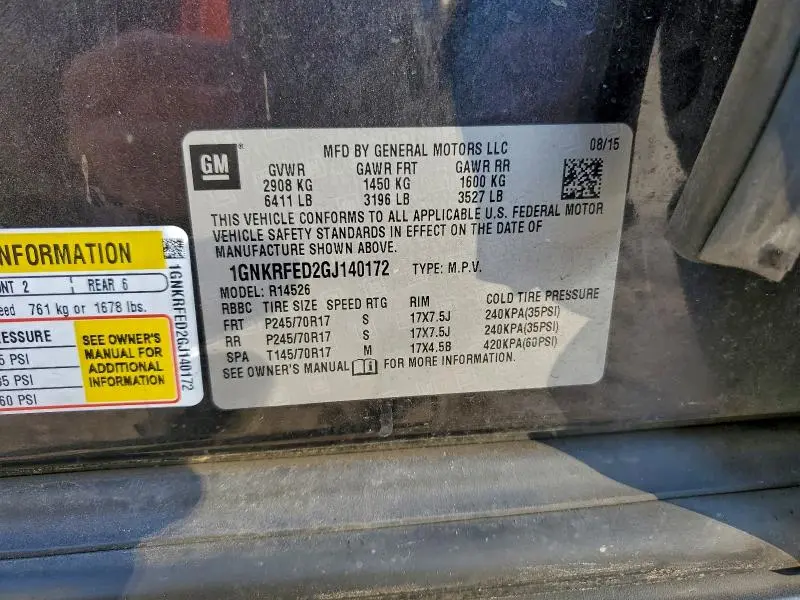 2016 CHEVROLET TRAVERSE LS  