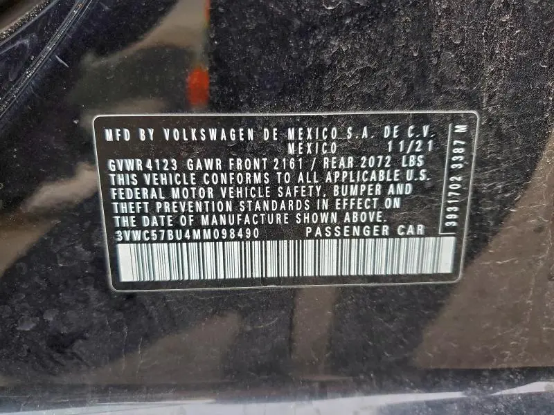 2021 VOLKSWAGEN JETTA S  