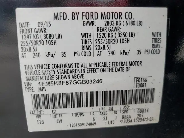 2016 FORD EXPLORER LIMITED  