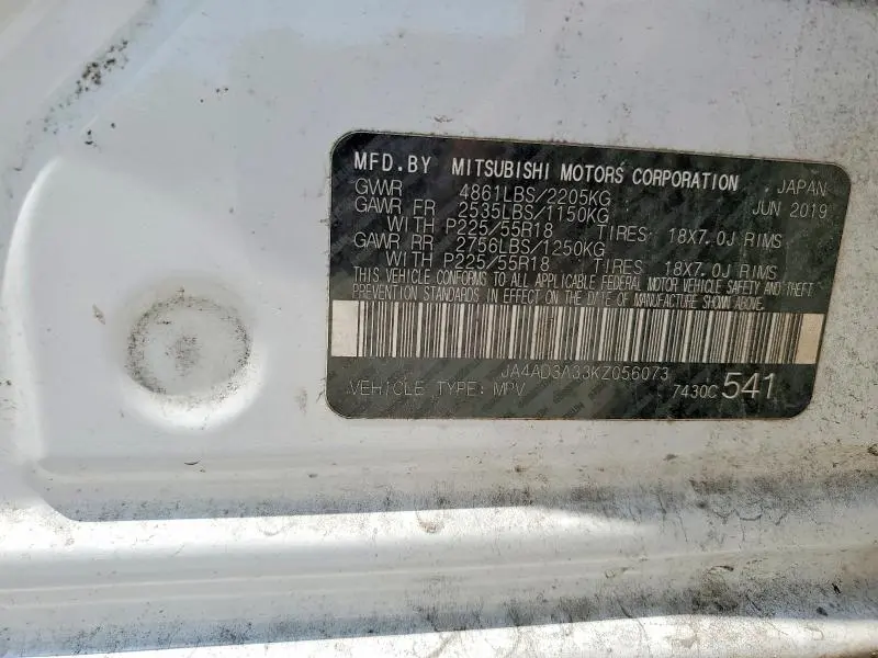 2019 MITSUBISHI OUTLANDER SE  
