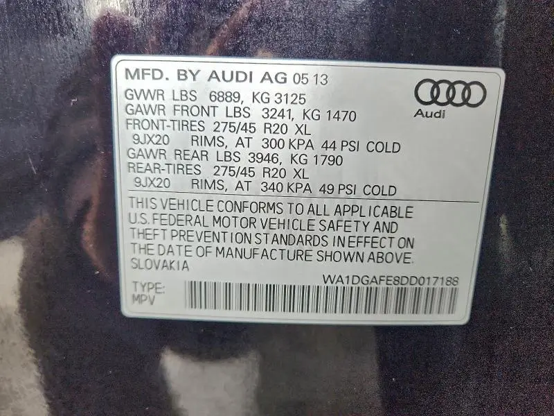 2013 AUDI Q7 PRESTIGE  