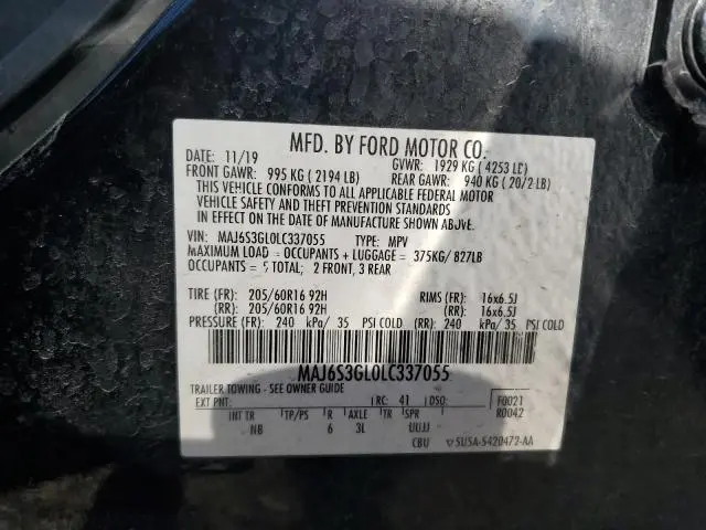 2020 FORD ECOSPORT SE  