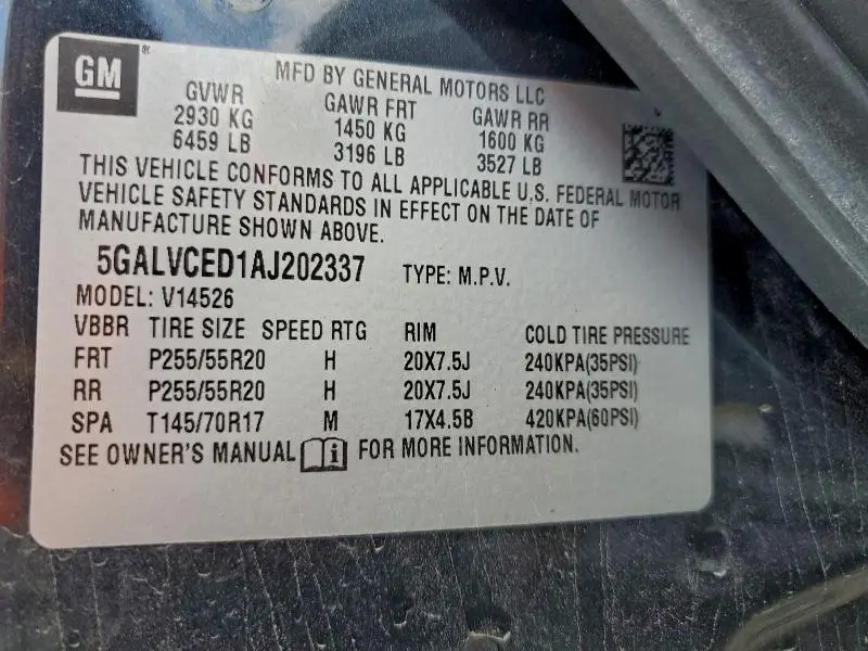 2010 BUICK ENCLAVE CXL  