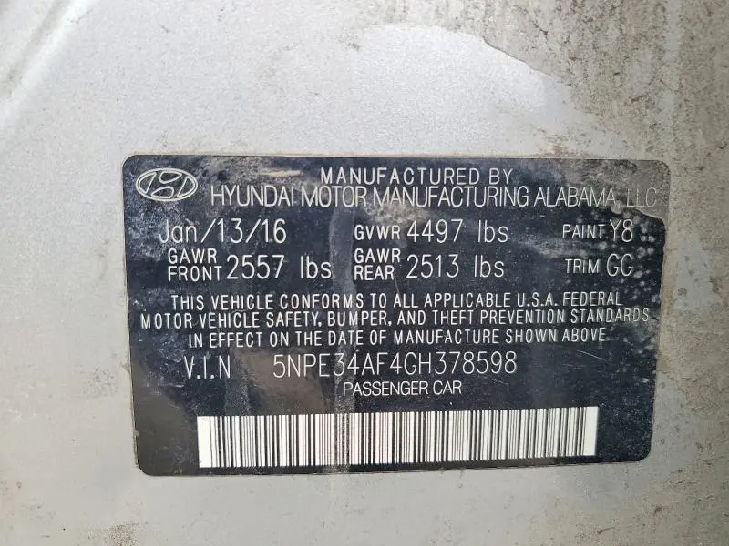 2016 HYUNDAI SONATA SPORT  
