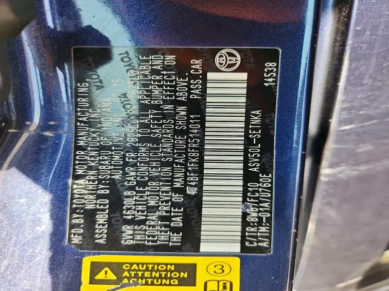 2015 TOYOTA CAMRY LE  