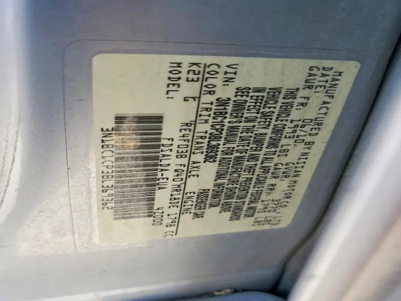 2011 NISSAN VERSA 1.8 S  