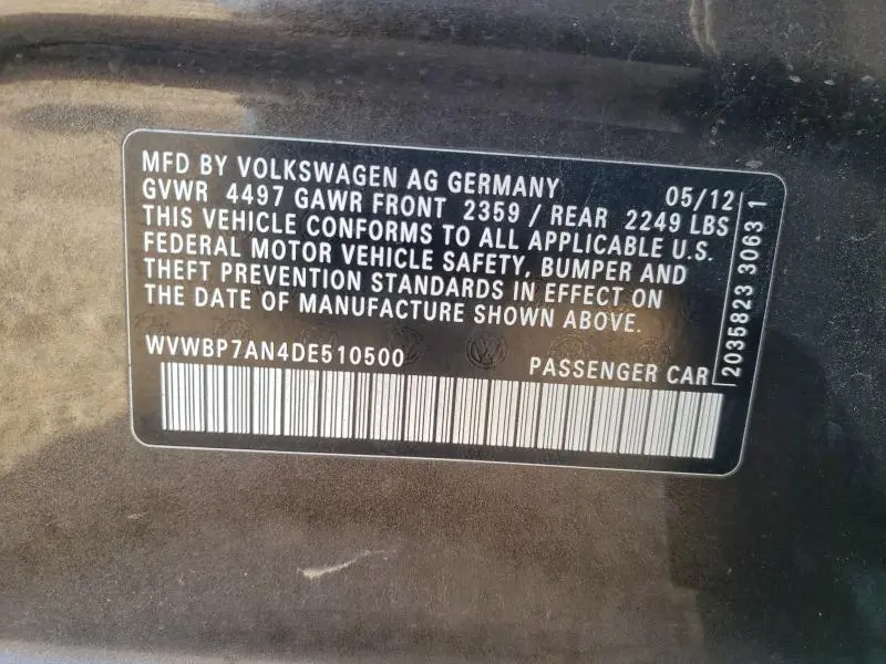 2013 VOLKSWAGEN CC SPORT  