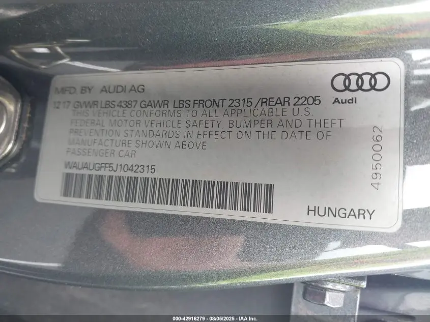 2018 AUDI A3 2.0T PREMIUM/2.0T TECH PREMIUM