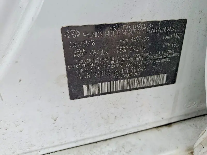 2017 HYUNDAI SONATA SE  