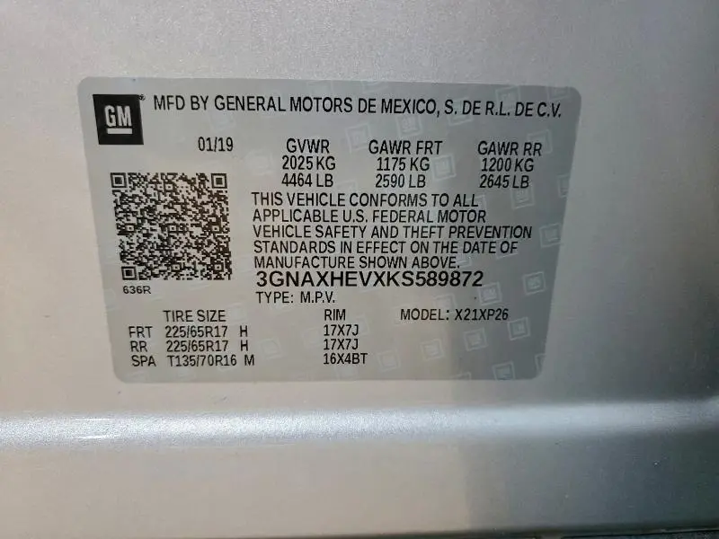 2019 CHEVROLET EQUINOX LS  