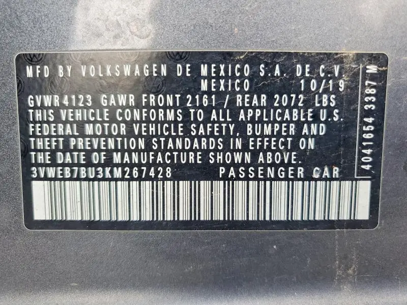 2019 VOLKSWAGEN JETTA SEL  