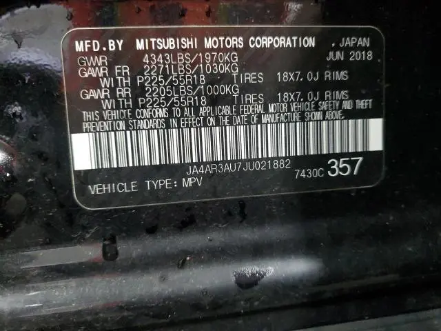 2018 MITSUBISHI OUTLANDER SPORT ES  