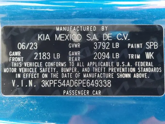 2023 KIA FORTE GT LINE  
