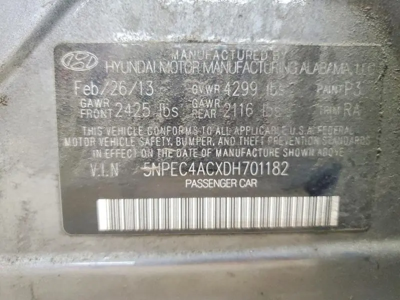 2013 HYUNDAI SONATA SE  