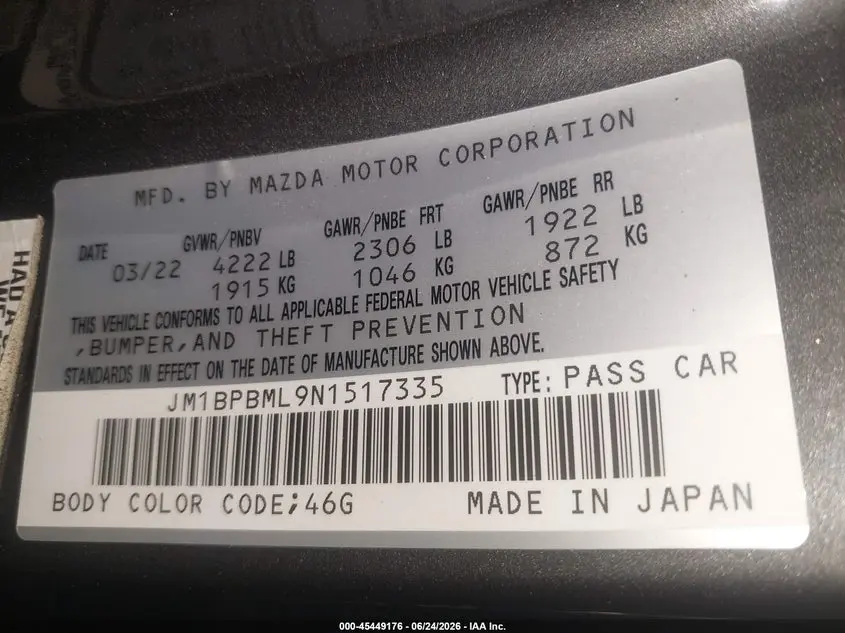 2022 MAZDA MAZDA3 PREMIUM