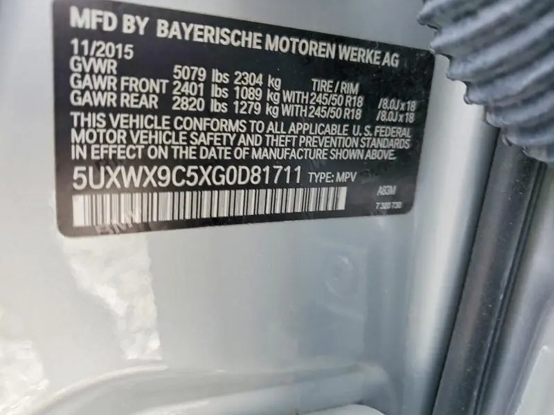 2016 BMW X3 XDRIVE28I  