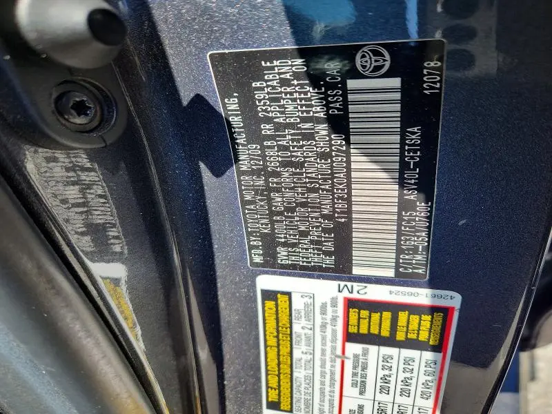 2010 TOYOTA CAMRY SE  