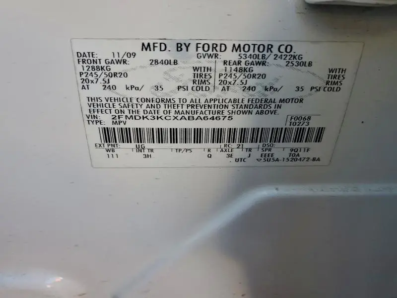 2010 FORD EDGE LIMITED  