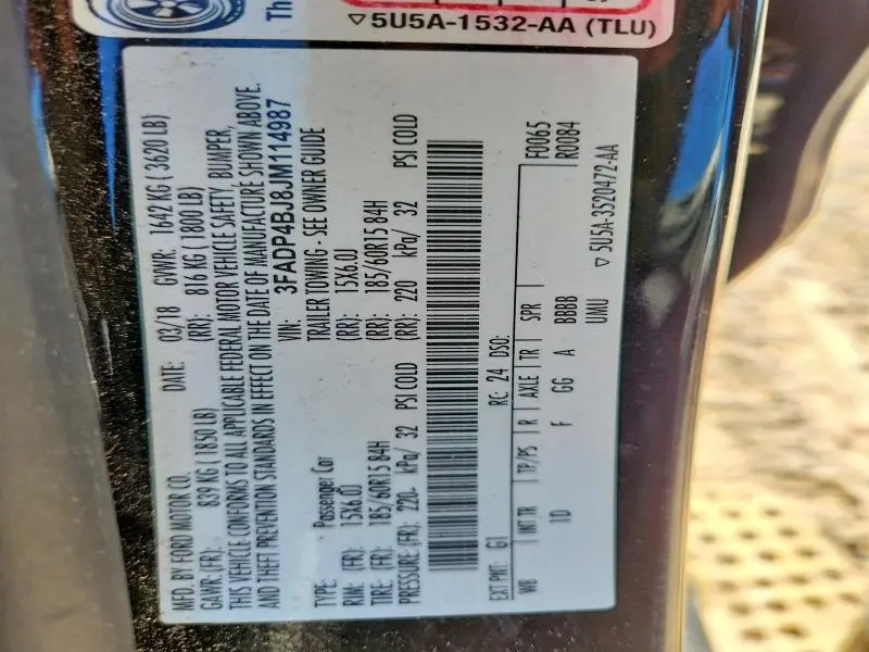 2018 FORD FIESTA SE  