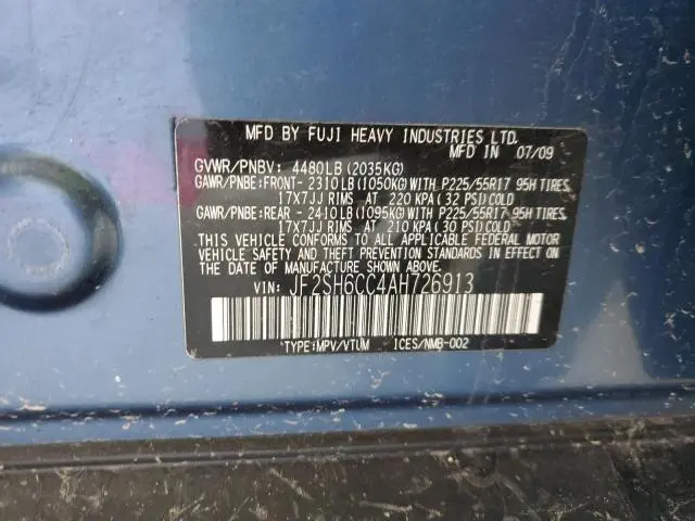 2010 SUBARU FORESTER 2.5X PREMIUM  