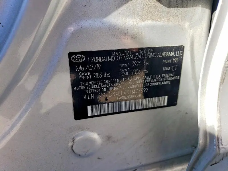 2019 HYUNDAI ELANTRA SEL  