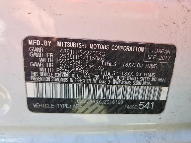 2018 MITSUBISHI OUTLANDER SE  