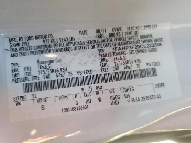 2012 FORD FOCUS SE  