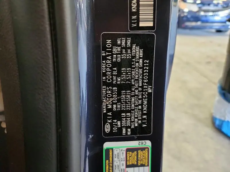 2015 KIA SEDONA SXL  
